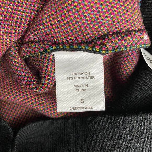 New York & Co Sweater Womens Small Black 7th Ave 3/4 Knotted Sleeve NEW - Picture 12 of 13